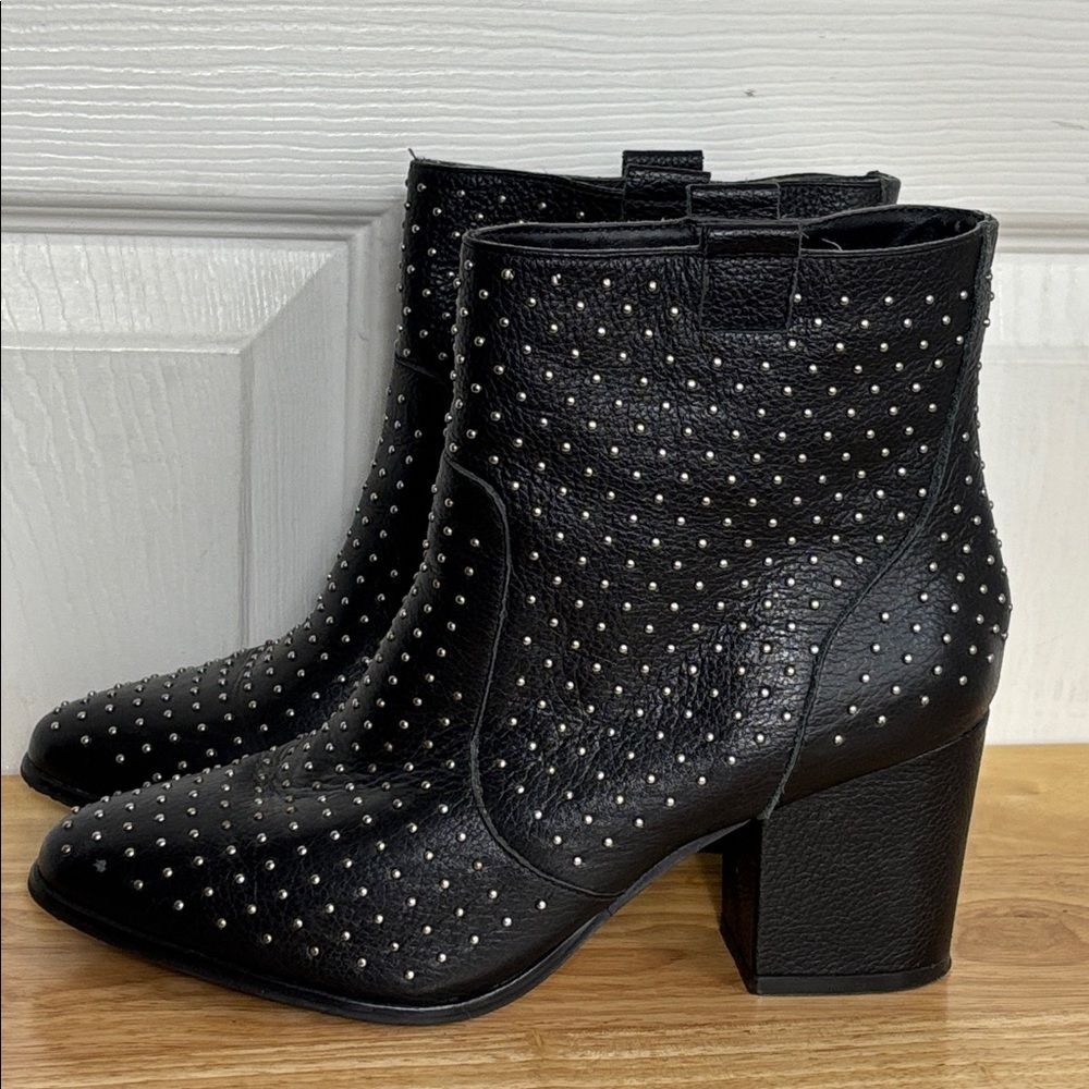 Rebecca Minkoff Sierra Black Leather Studded Ankle Booties boot Size 8